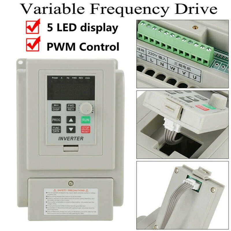 2.2KW 3HP 220V инвертор с переменной частотой с ЧПУ VFD VSD от одного до 3 фаз
