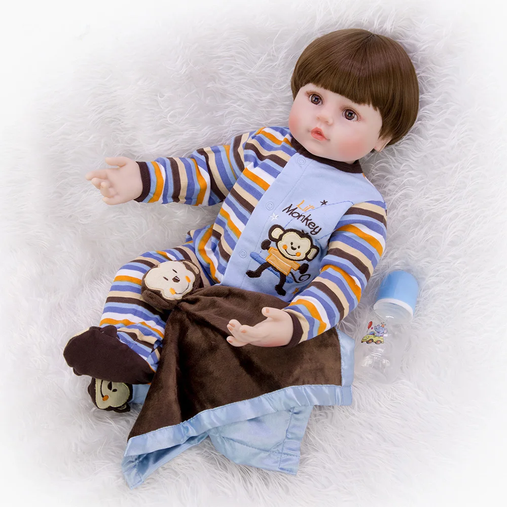 

Full Silicone Body Reborn Baby Doll Toy LifeLike Real 60CM Newborn Boy Princess Babies Doll Bathe Toys Kid Gift Birthday