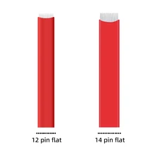 

50Pcs 12Pin 14Pin Flat Tattoo Microblading Needles Permanent Makeup Eyebrow Lips Blade Embroidery Manual Tattoo Pen Tools