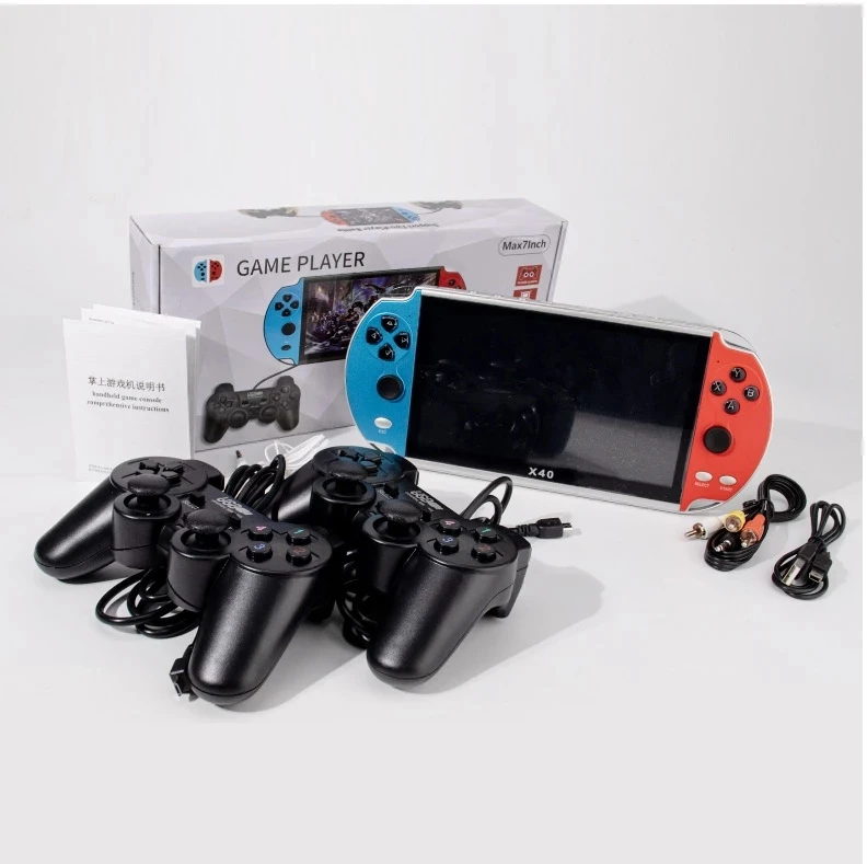 Новый X40 16 Гб для PS1 игровой плеер Max7Inch портативный мультимедийный двойной рокер
