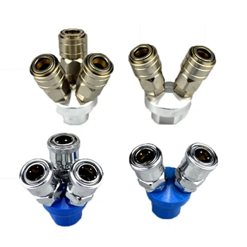 

Pneumatic C-type quick connector quick connection round tee two-way quick plug tool air compressor accessories