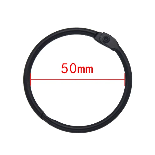 50mm High Quality 2-10Pcs/set black Metal Ring Binder 15-76mm DIY Loose-leaf Book Hoops Opening Office Binding Supplie Photo Albums - Цвет: 50mm