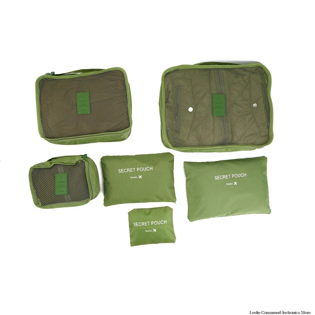 6 шт./компл. нейлоновый набор квадратных упаковочных пакетов сумка-Органайзер для путешествий большая емкость дорожные сумки ручной Багаж