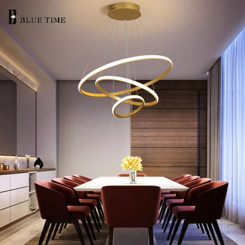 

2/3/4/5/6 Rings Classical Led Chandelier For Living room Dining room Foyer Bedroom Gold Black White Indoor Ceiling Chandelier