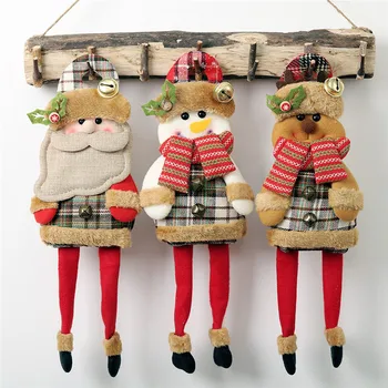 

2020 New Santa Claus Snowman Reindeer Doll Christmas Decoration Xmas Tree Big Hanging Leg Ornaments Pendant Best Children Gift