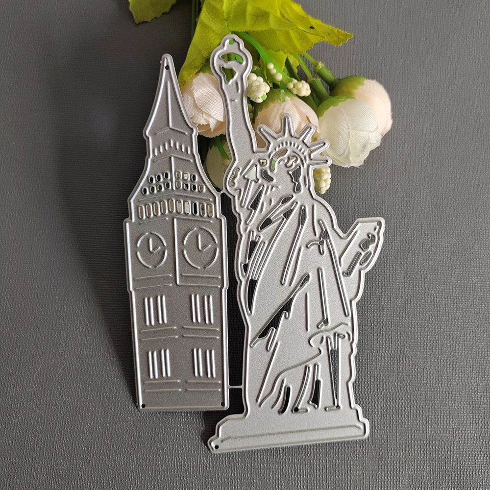 

Statue of Liberty and Building Cutting Dies For DIY Scrapbooking/Card Making/Album Decorative Crafts Handmade Embossing Die Cut