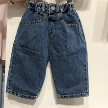 Осенняя одежда детская одежда в Корейском стиле стиль для мужчин и женщин детская модная эластичная универсальная свободная одежда