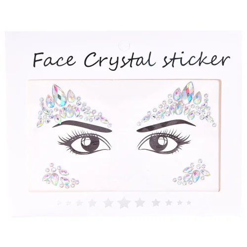04 Crystal ab Праздничные украшения для лица, Кристальные наклейки на тело, макияж на лицо, драгоценные камни, блестящие стразы, наклейки на лицо для фестиваля, вечерние, наряды F0118 - Цвет: 04 Crystal ab