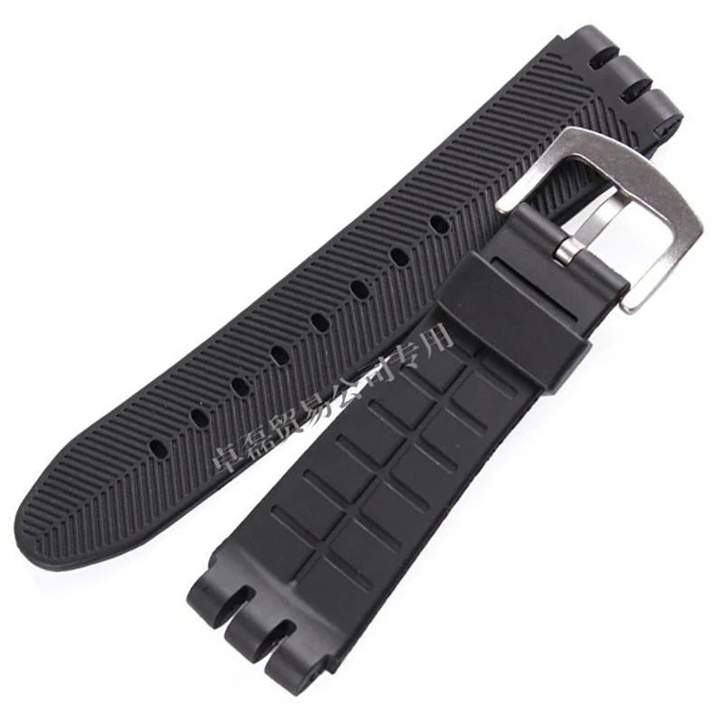Premium Men's Black Waterproof Silicone Watchband - Soft, High-Quality Diving Strap Replacement