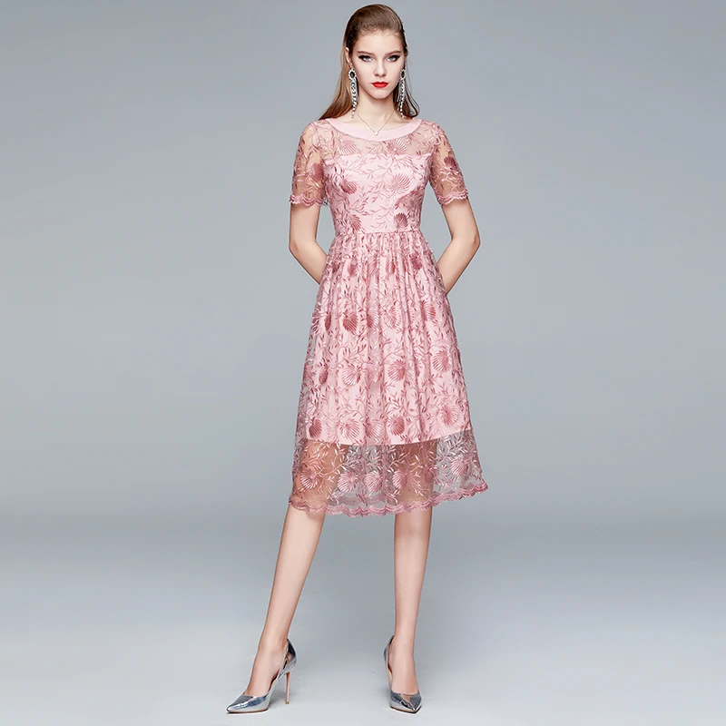 mid length lace dress with sleeves