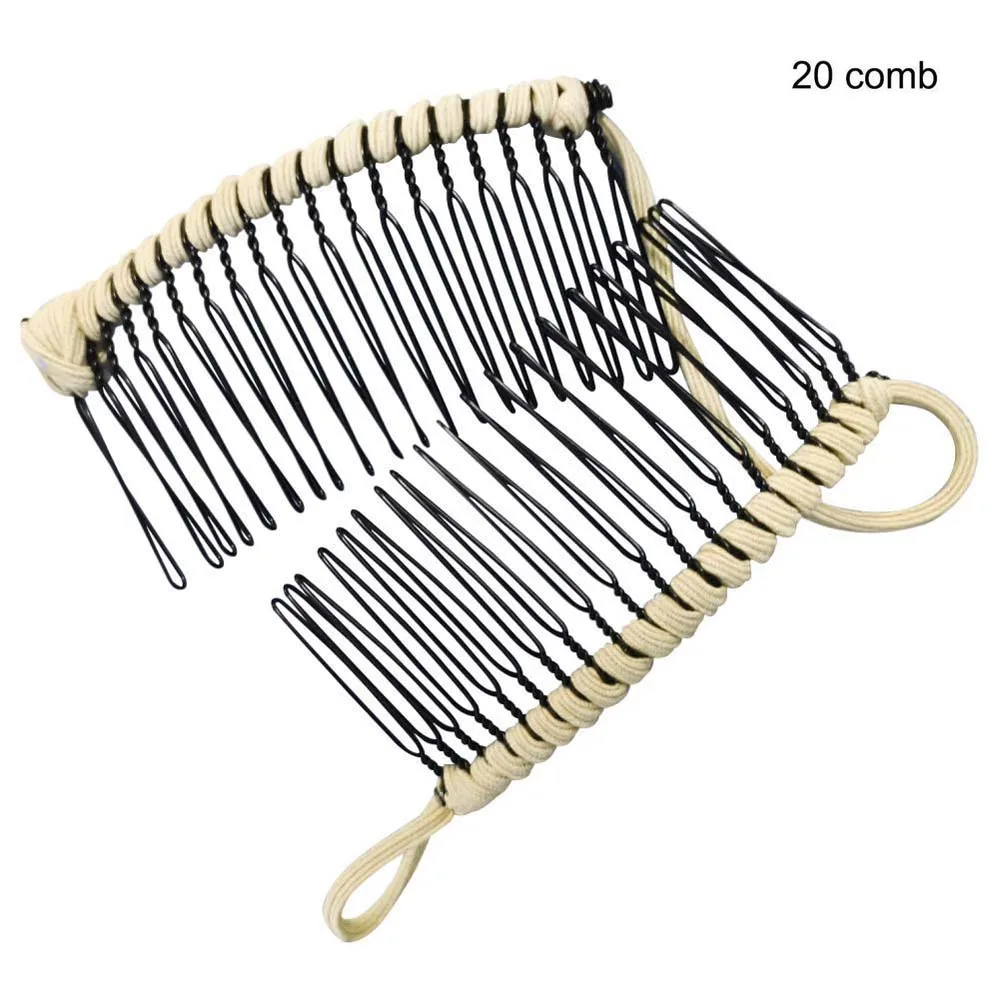 beige-20 tooth 1 шт. Винтажная заколка для волос в форме банана Женская ленивая расческа для волос растягивающаяся многоцелевая расческа аксессуары для волос - Цвет: beige-20 tooth