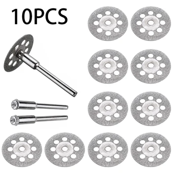 

10Pcs Diamond Cutting Wheel Rotary Tool Grinder Accessories Carbon Steel Cut Off Disc with 2Pcs Drill Bit For Power Tools