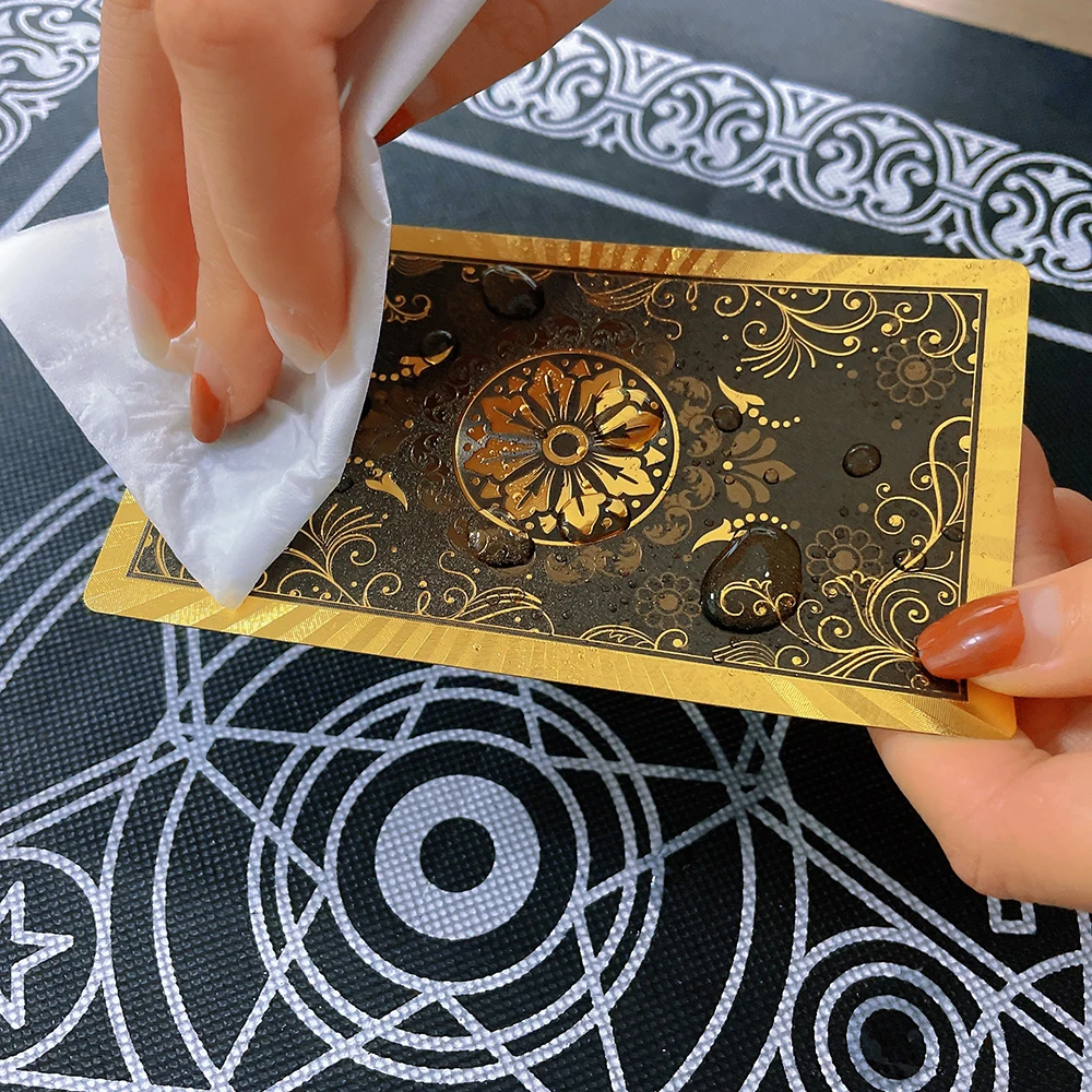 Set Tarot Cards Gift Box Luxury Gold Foil Tarot Card Hot Stamping PVC Waterproof Wear-resistant Board Game Solitaire Divination