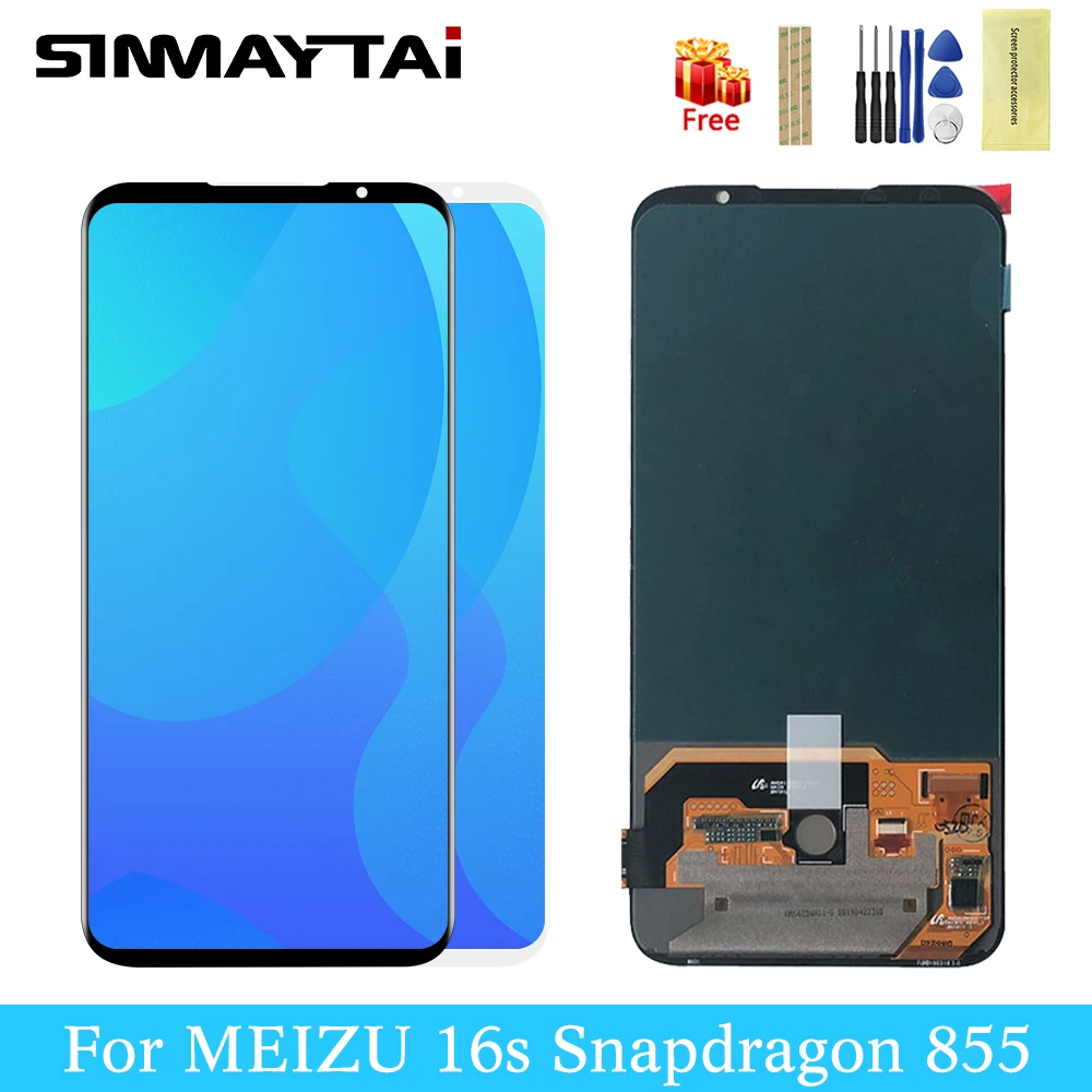 Sinmaytai Super AMOLED для 6," Meizu 16s Snapdragon 855 ЖК-экран+ сенсорная панель дигитайзер Замена