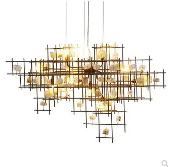 

Living room stone chandelier light luxury hotel project sand table lighting Nordic lamps modern minimalist creative new Chinese