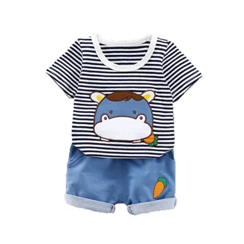 

2020 new fashion comfortable men and women baby neutral stripes milk cute shorts denim shorts suit cotton tide
