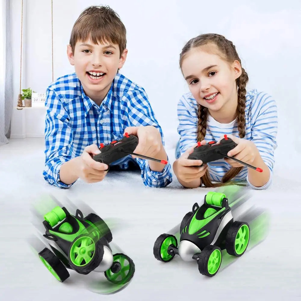 Compra online de Carro dublê de controle remoto brinquedo de carro RC com  luzes LED piscando 360 graus caindo para crianças meninos meninas