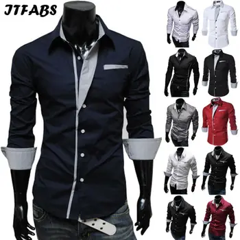 

Luxury 2019 Men Casual Long Sleeved Shirts Slim Fit Male Social Business Dress Shirt Brand Men Clothing Camisas Para Hombre hot