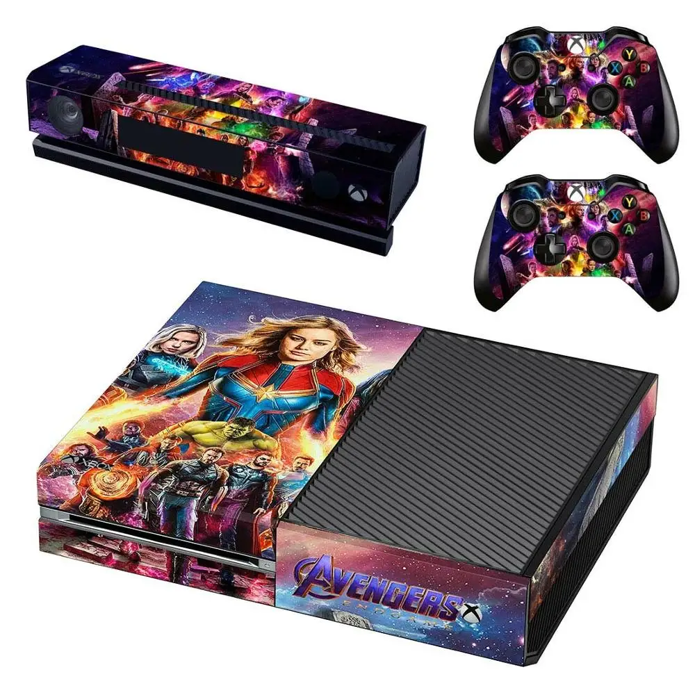 Avengers Endgame Skin Sticker Decal Full Cover For Xbox One Console& Kinect& 2 Controllers For Xbox One Skins Stickers Vinyl