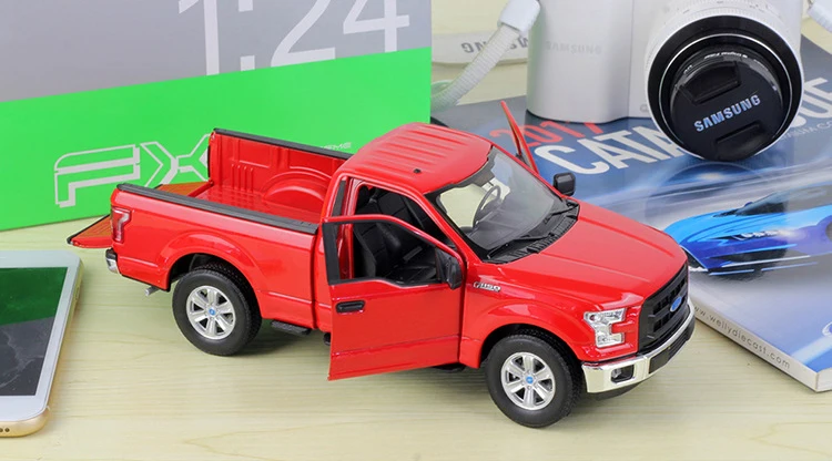 WELLY литая модель автомобиля 1:24 Масштаб Ford F150 Обычная кабина симулятор пикапа игрушечный автомобиль из металлического сплава для мальчика Коллекция подарков