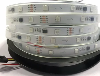 

300m 12V WS2818 5m 60LEDs/m(20pixels/m) DC12V RGB full color led pixel strip WHITE PCB Waterproof IP67 jk1548