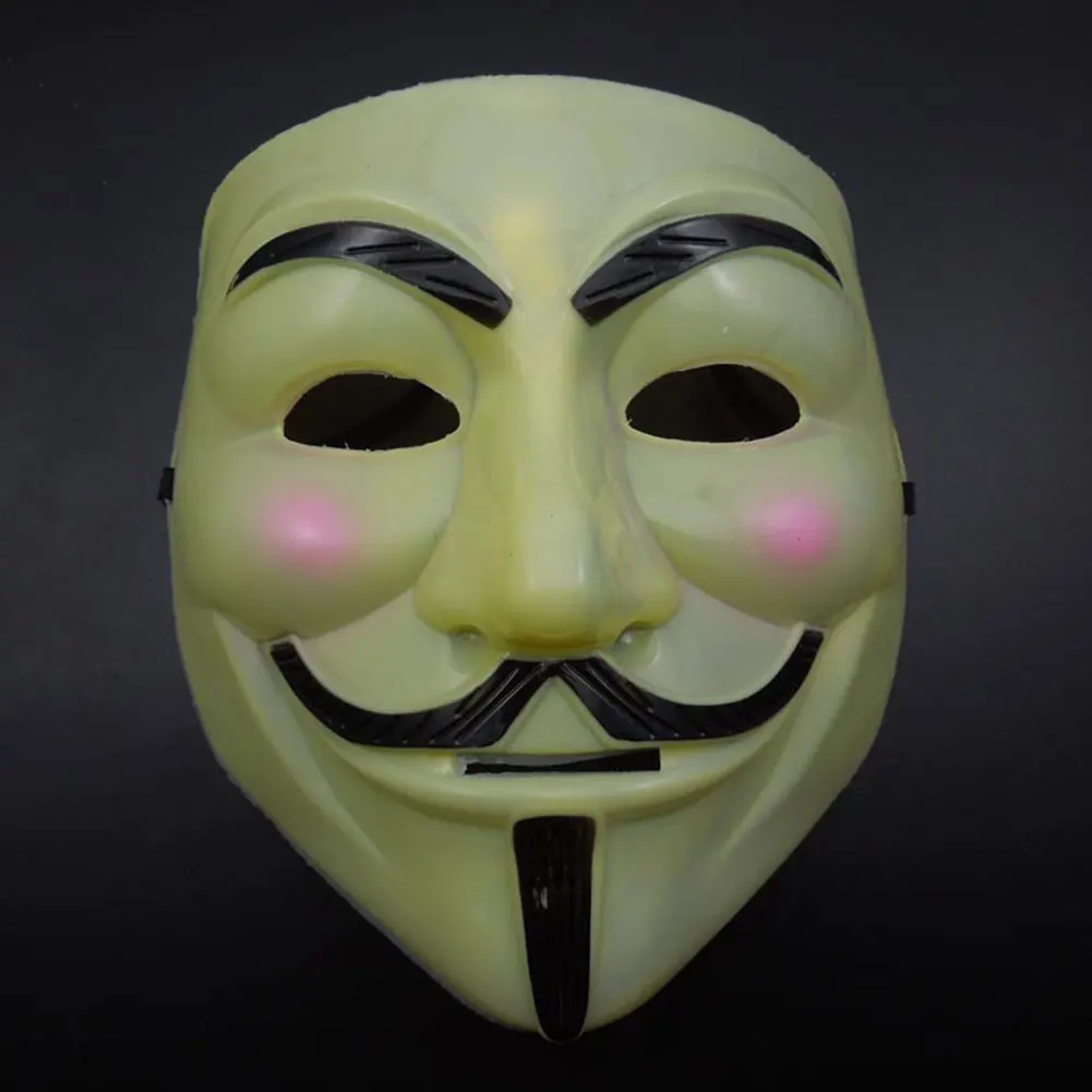 Вендетта Хэллоуин косплей фантазии туалетный V маска Guy Fawkes макияж белый/желтый