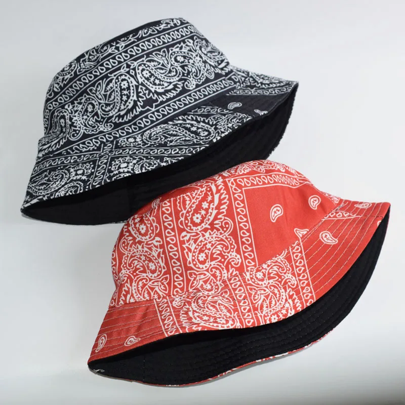 Summer plaid Bucket Hat Women Fashion Cotton Beach Sun Hats Black White Reversible Bob chapeau Femme Panama Hat Fisherman Hat