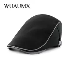 Wuaumx Englad стиль весна осень мужские береты шапки простой вперед кепки сплошной берет в стиле винтаж кепка Повседневная плоская остроконечная Кепка таксистка