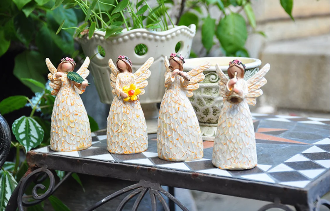 Европейский пасторальный рисунок игра ангел ремесло Фея Украшения Сада Смолы