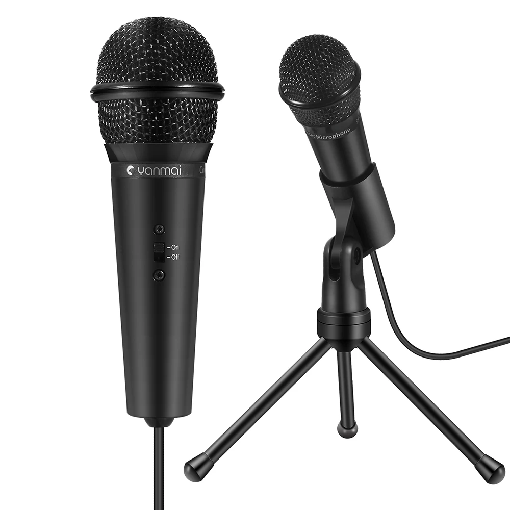 

3.5mm Recording Microphone Condenser Microphone Plug and Play with Tripod Stand for Broadcasting Podcasting Conference Video MIC