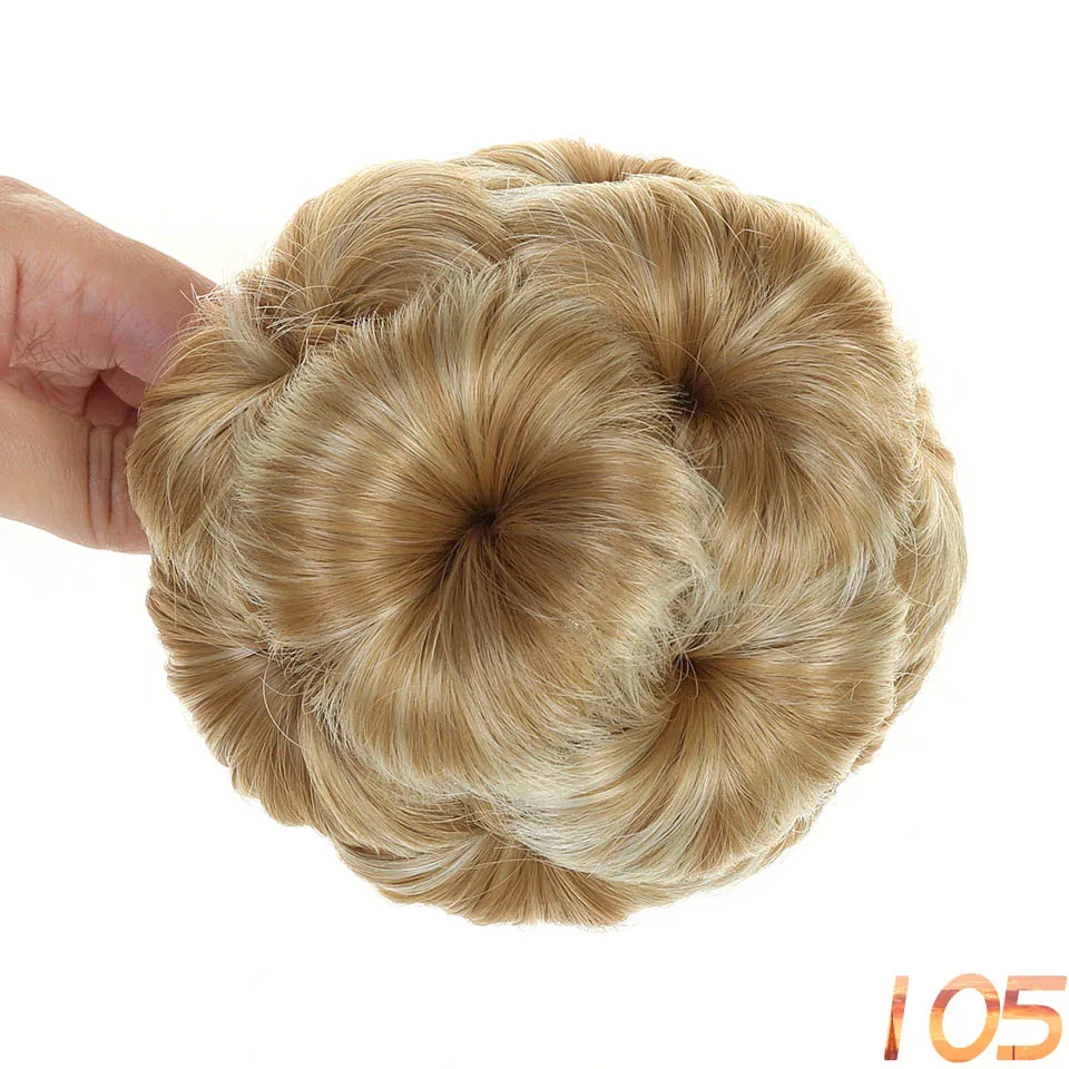 WTB кудрявый пучок пончик 9 цветов шиньон с зажимом в накладные волосы синтетические аксессуары для волос хвост пони для женщин - Цвет: NC/4HL