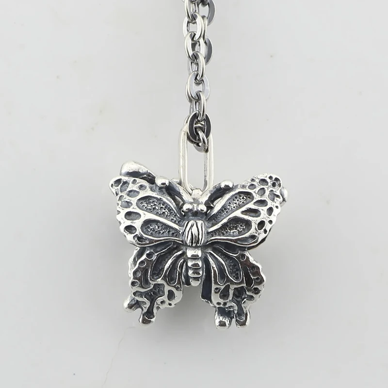 925 пробы бусины-бабочки из серебра, подходят для европейских браслетов, бренд, Винтажные бусины в виде животных для изготовления ювелирных изделий