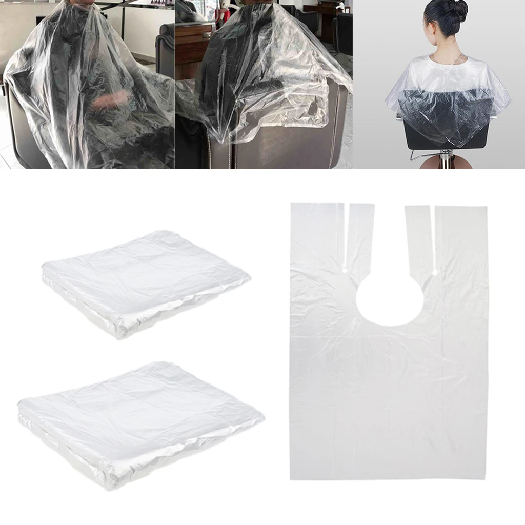 200 Pieces Plastic Salon Cutting Perming Coloring Cape Unisex Dye Gown Cloth