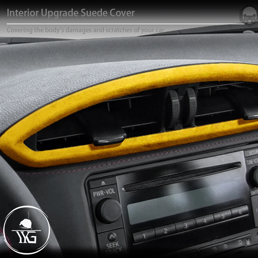Girare la copertura dell'involucro della pelle scamosciata della pelliccia per Subaru BRZ Toyota 86 GT86 2013-2020 cruscotto centrale aria condizionata telaio di sfiato accessori per auto - immagine 3