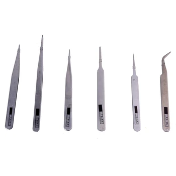 

6x Brucelles Tweezers pliers Antistatic Tweezers TS-10/11/12/13/14/15 For PCBs