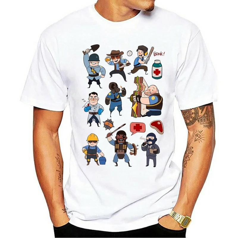 

Fashion Normal Teenage Tee Shirt Team Fortress 2 All Class T Shirt Man Summer Crew Neck Graphic Tees Adult Plus Size Tops