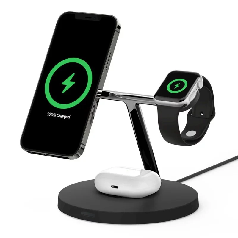 Qi магнитное Беспроводное зарядное устройство 3 в 1 для Iphone 13 12 11 Mini Pro Max держатель