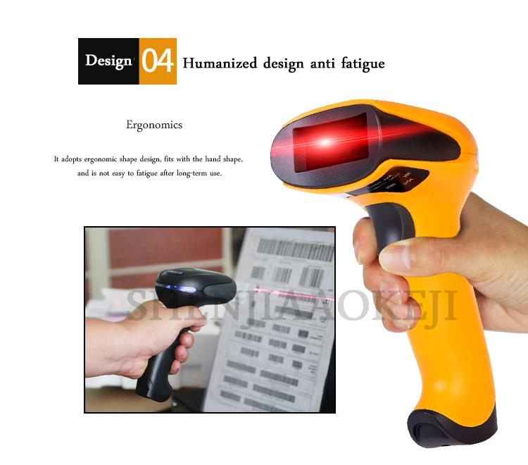 Scanner de Código de Barras Scanner a Laser com Fio Arma de Código de Barras sem Fio Scanner a Laser Vermelha com Fio Scanne 1d Luz 14 Scanner de código de barras scanner a