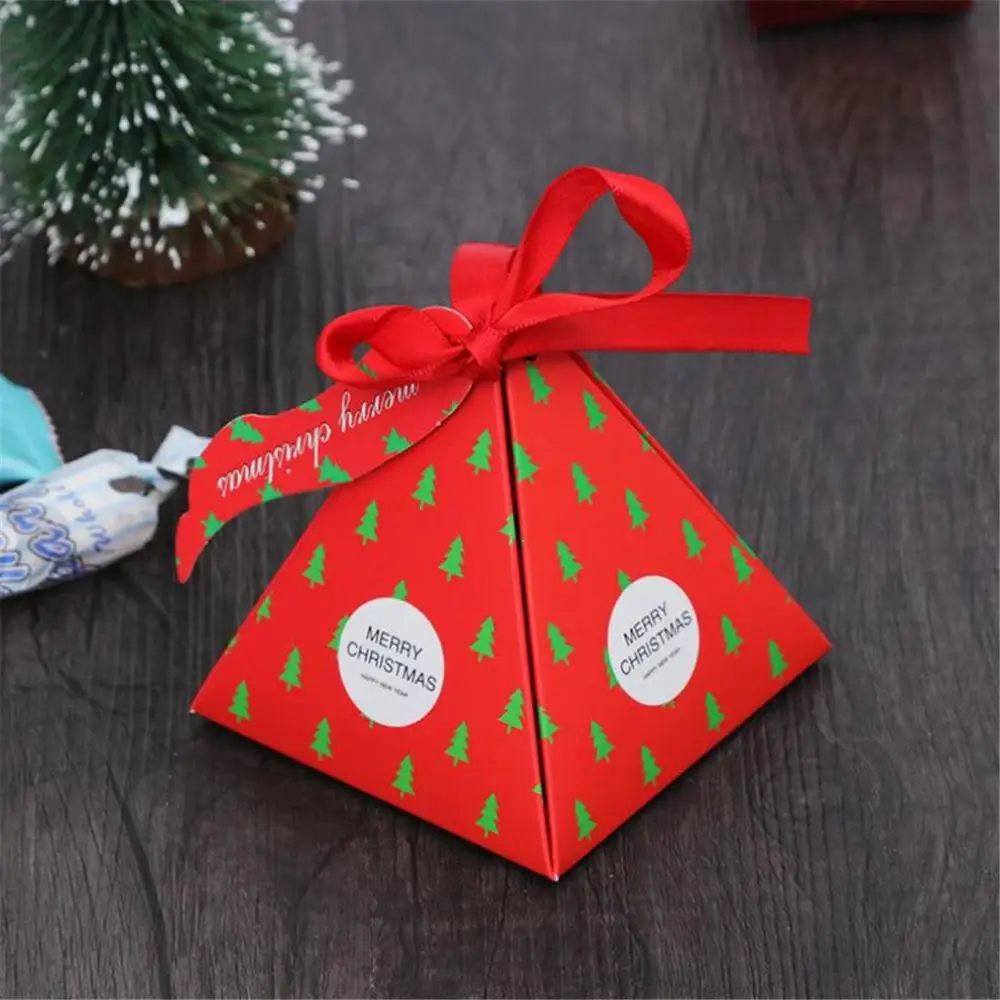 10pcs Creative Christmas Candy Gift paper Box Baking Small Package Tray Cake shop cake Ornaments box Bag#1101 - Цвет: 10PCS