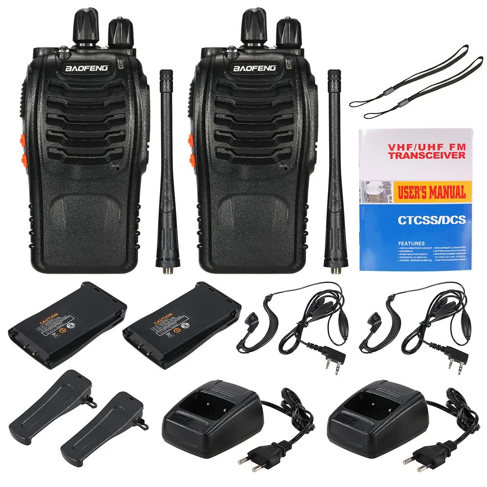 2 шт. BaoFeng BF-888S 16CH FM UHF 400-470 МГц трансивер Радио портативное устройство для переговоров 1500 мАч батарея BF 888S набор рации