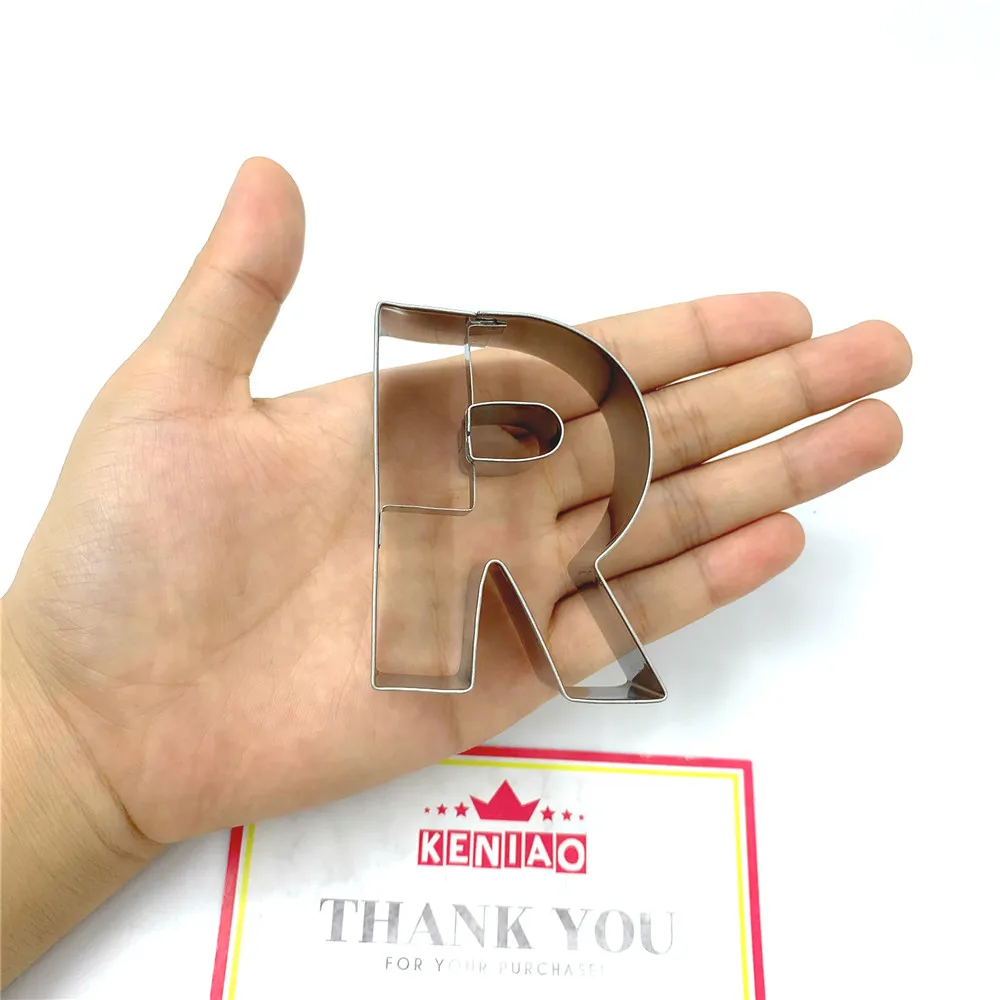 

KENIAO Letter R of Alphabet Cookie Cutter for Birthday Party - 4.7 x 6.4 cm - Biscuit / Fondant / Pastry Cutter -Stainless Steel