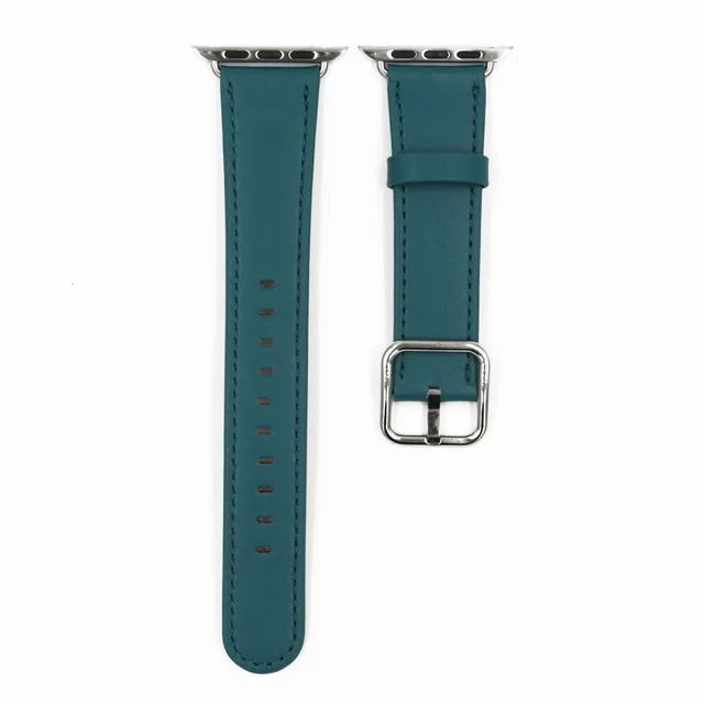 Peacock Blue KINGBURGE классический ремешок с пряжкой для apple watch series 3 2 1 ремешок для iwatch из телячьей кожи с квадратной пряжкой современный дизайн - Цвет ремешка: Peacock Blue