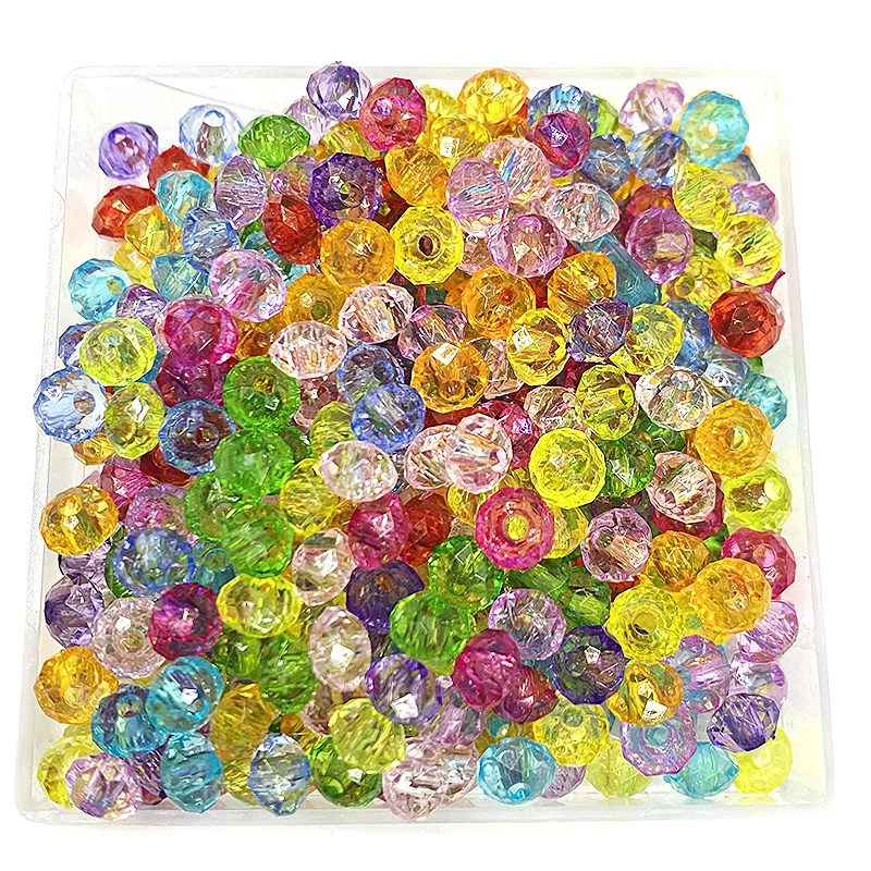 

17 Colors 6mm 8mm 10mm 12mm Acrylic Faceted Wheel Beads DIY Jewelry Findings Plastic Bracelet Necklace Earring Loose Spacers
