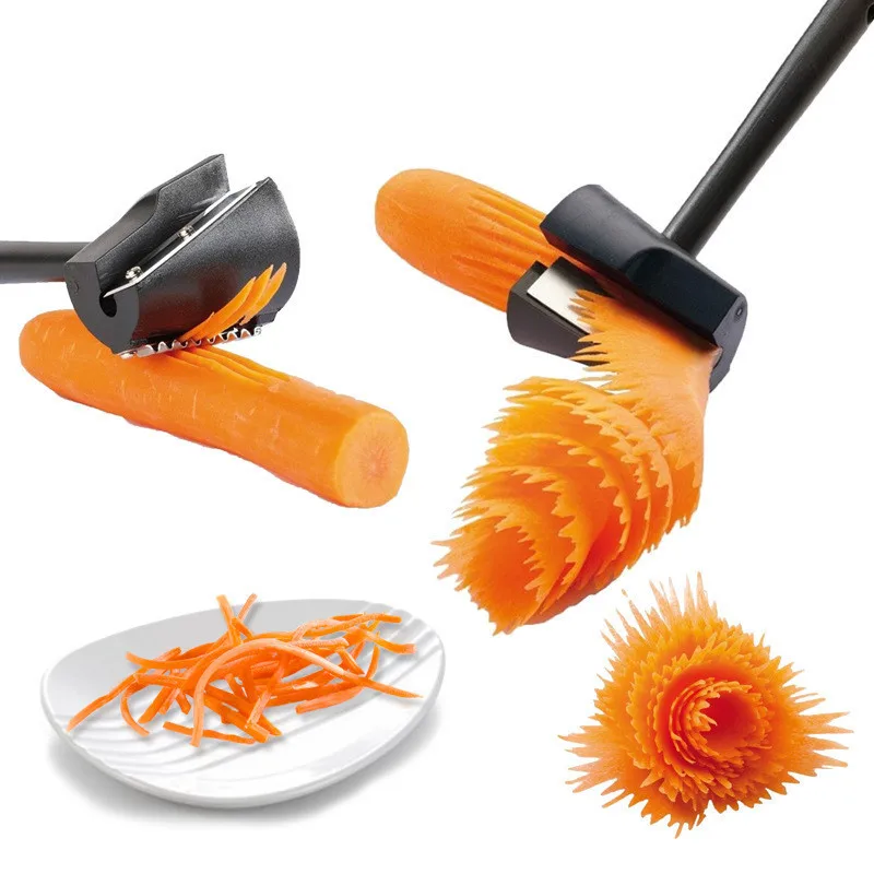 

Fruit Vegetable Creative Plastic Cutter Rotating Peeling Cut Flower Kitchen Cooking Hole Shape Cutter Household Gadget