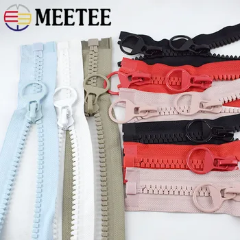 

Meetee 70-120cm 15# Resin Double Slider Single Open Zipper Open-End Auto Lock Zip for Down Jacket DIY Luggage Accessory ZA064