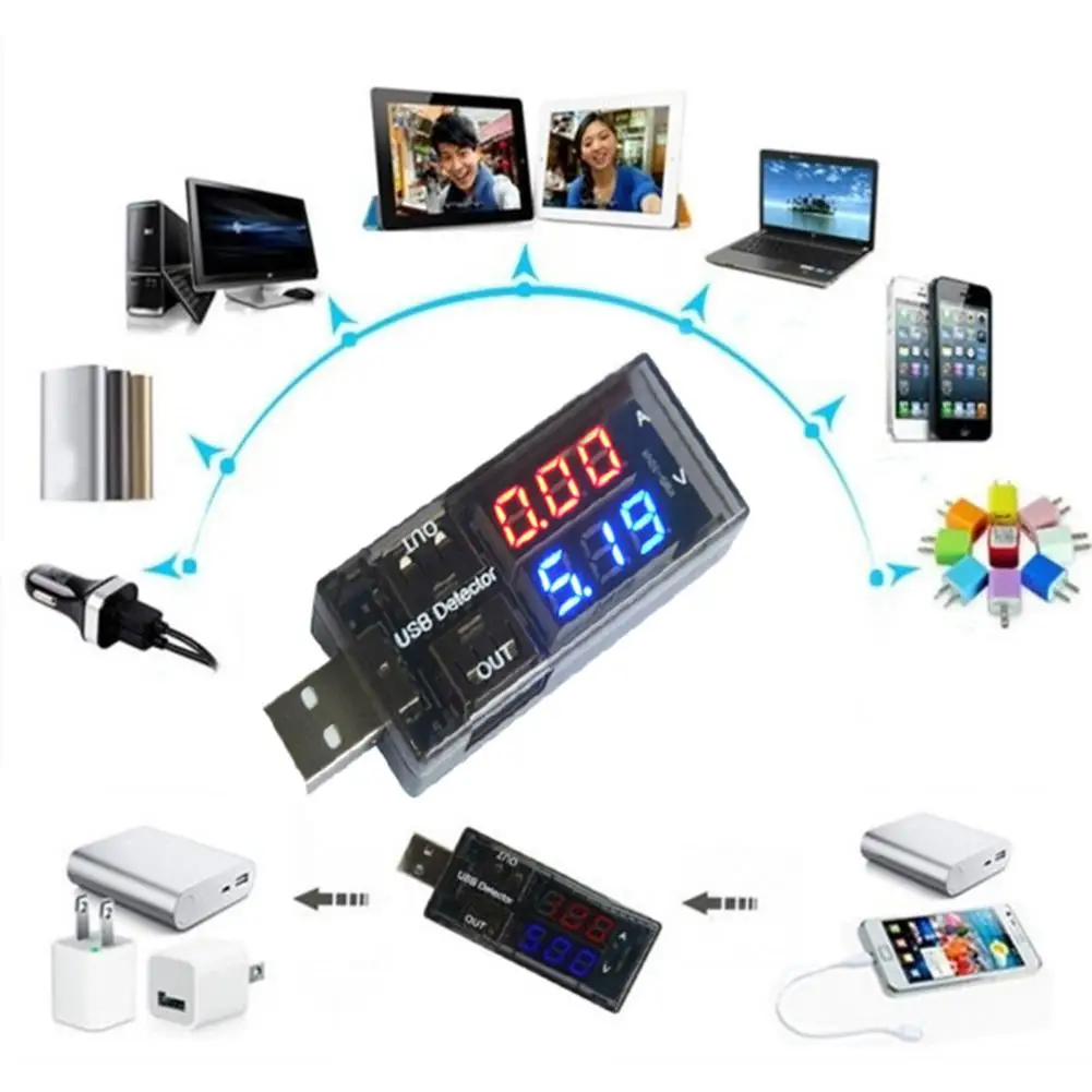 USB-тестер для зарядки аккумуляторов 3-9 в 3 А детектор напряжения и тока амперметр