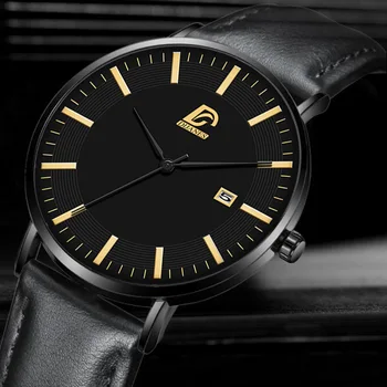 

Reloj Hombre Mens Fashion Watches Military Sport Date Calendar Quartz Wrist Watch Men Casual Leather Watches Relogio Masculino