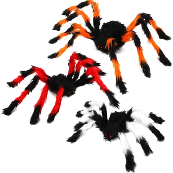 

Halloween Spider Decorations, Halloween Scary Hairy Spider Web Set, 3 Pack Fake Colorful Spider, Halloween Spider Web, Cobwebs P