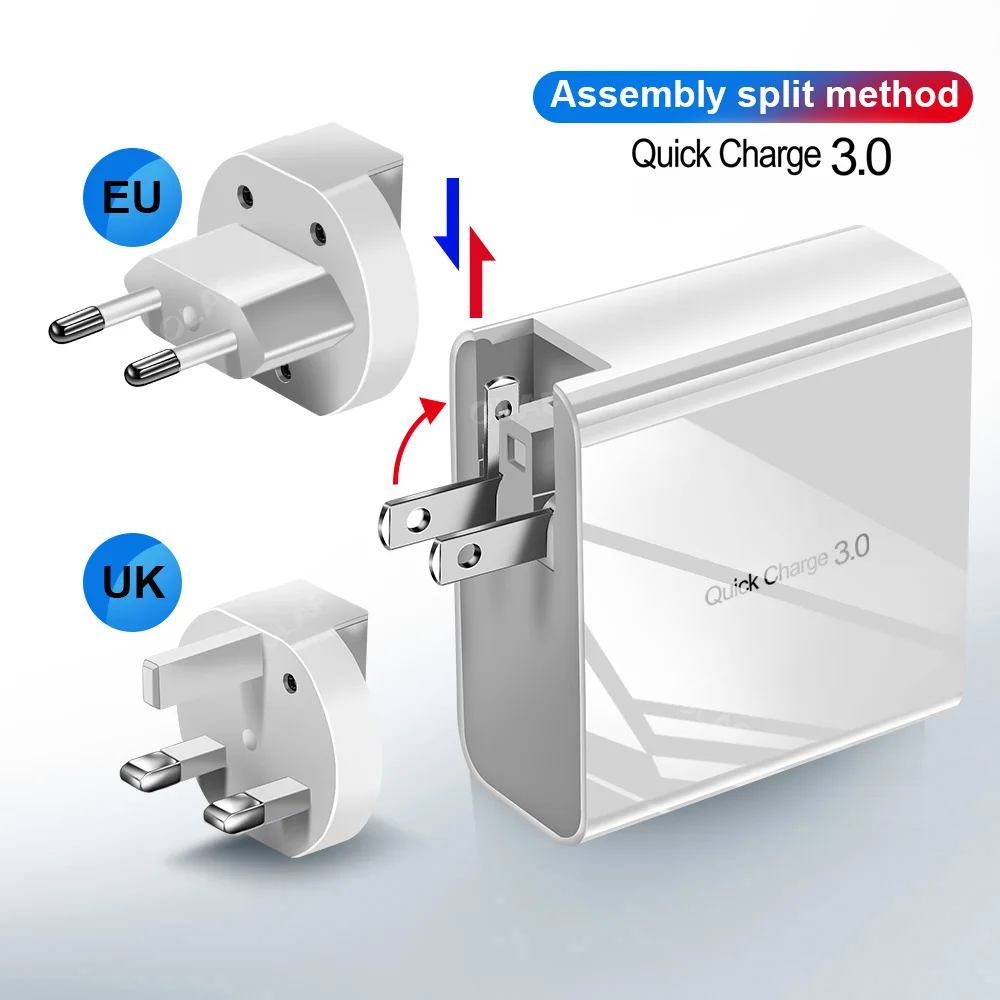 Cena 30W Multi szybka ładowarka 3.0 PD typ C USB ładowarka do samsunga iPhone Huawei Tablet QC 3.0 szybka ładowarka usa ue UK wtyczka Adapte