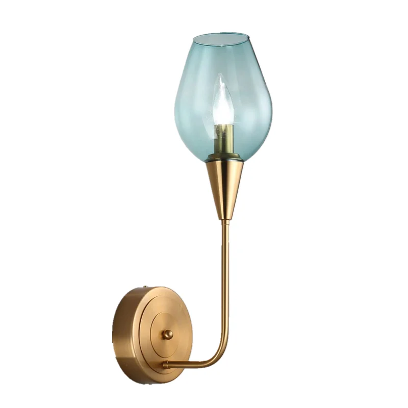 Wholesale Price beautiful Industrial Wall Lamps Clear Glass Lampshade plated Copper Lights 110V 220V For Bedroom bar indoo | Освещение